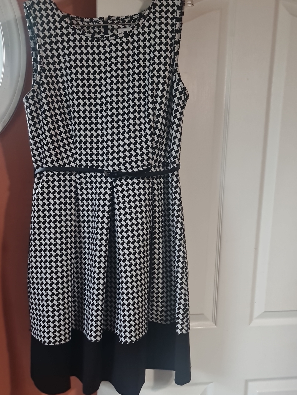 Calvin Klein Black and White Houndstooth Dress Sz. 12